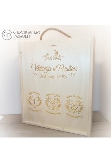 Graviruota vyno dėžė "Vedybų metinės"